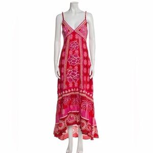 FARM Rio Pink and Red Floral Maxi Dress